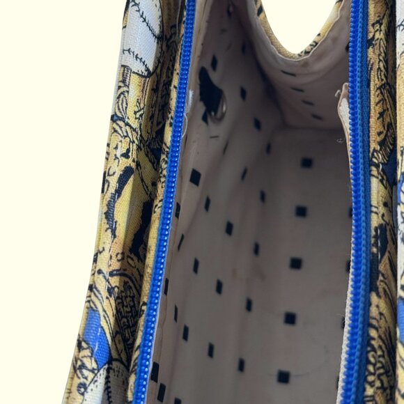 GUC Shoulder Bag Baseball Glove Print Blue Yellow Sporty - Picture 7 of 10